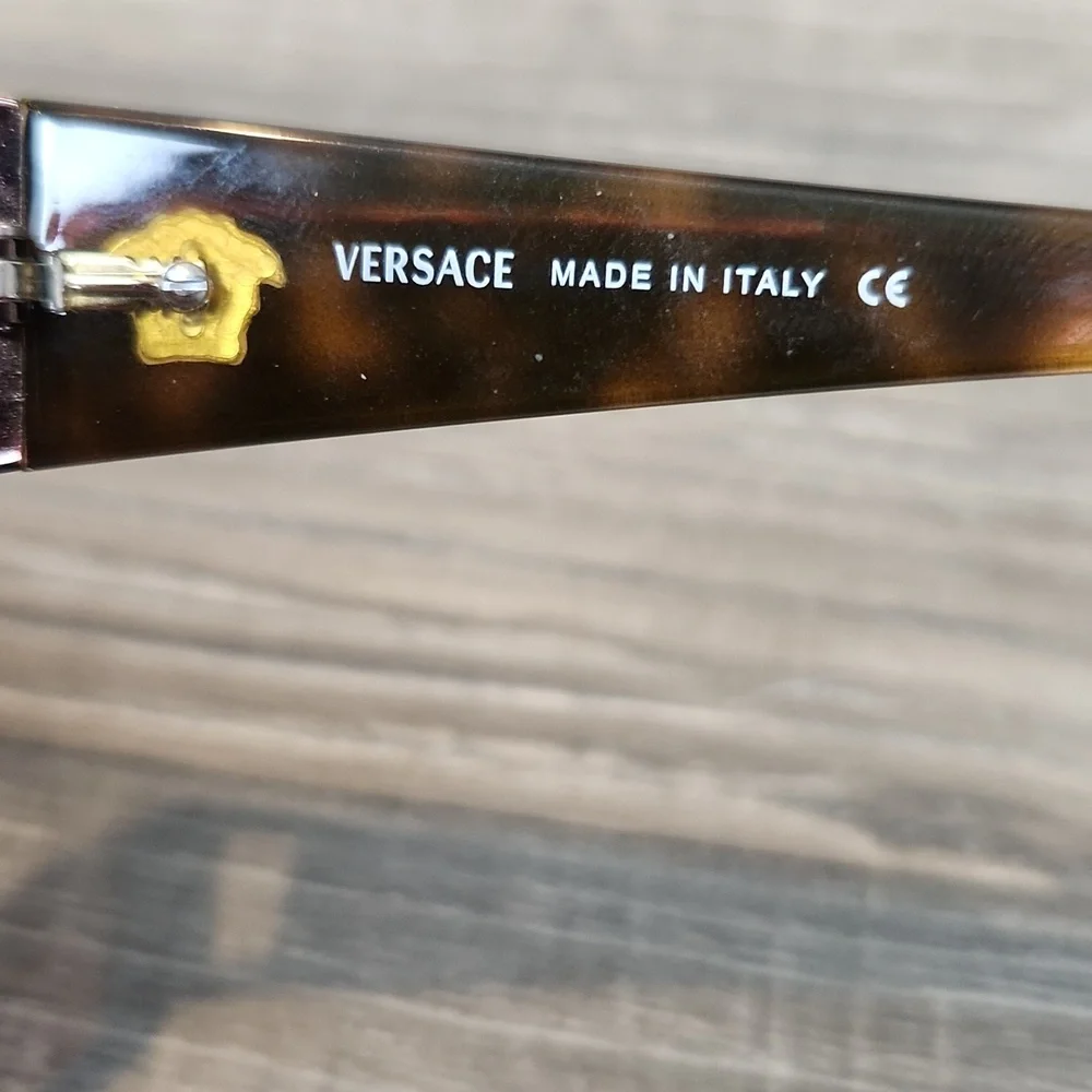 Versace Vintage Brown Tortoiseshell Mirror Rectangular‎ Sunglasses